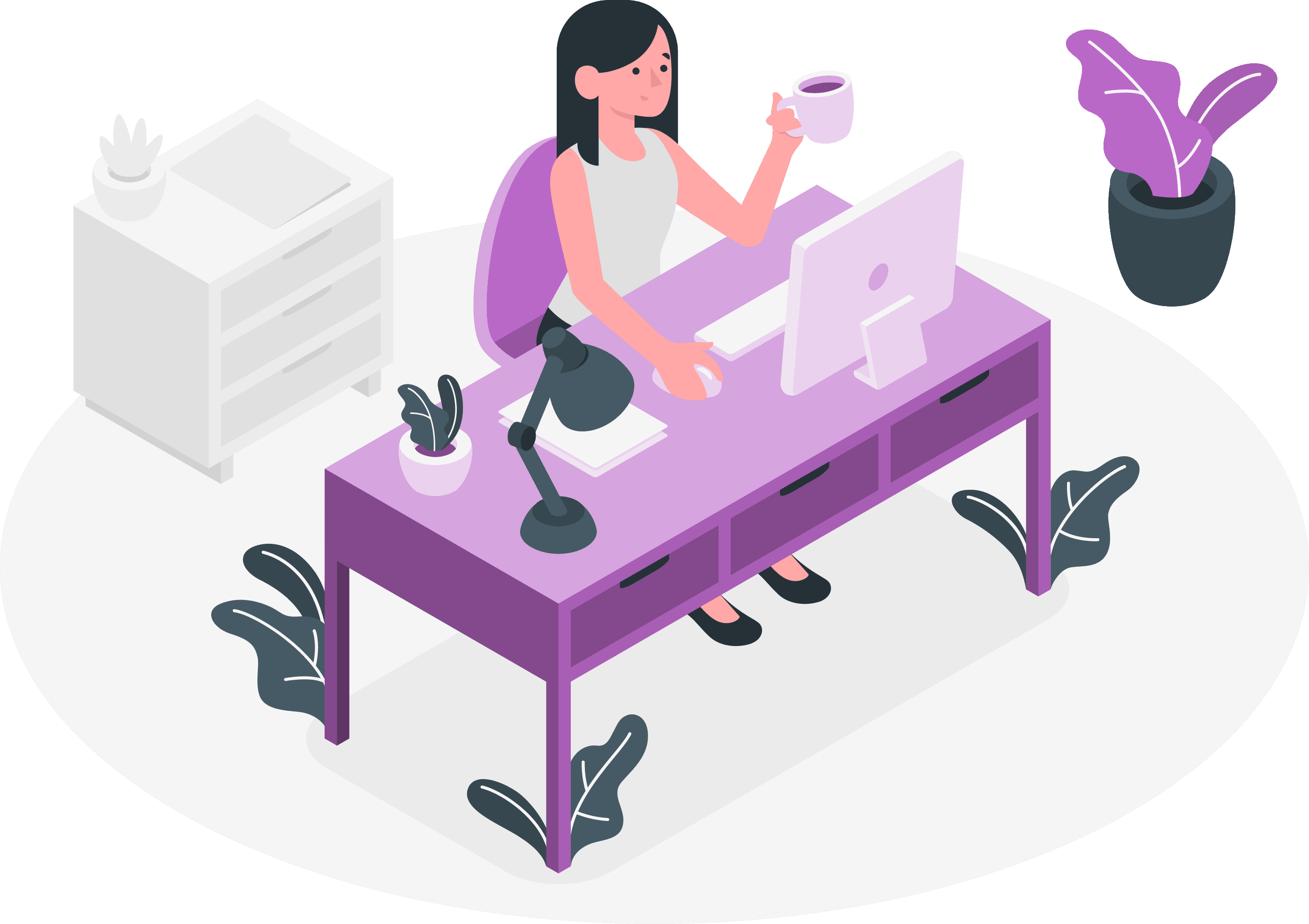 Student working at a desk